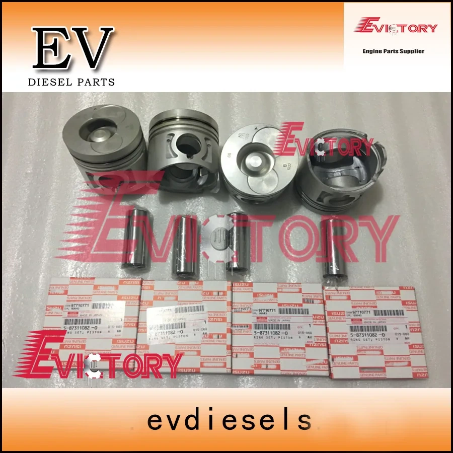 Alfin Type liner kit 4JB1 4JB1T piston +piston ring For Kato excavator HD307