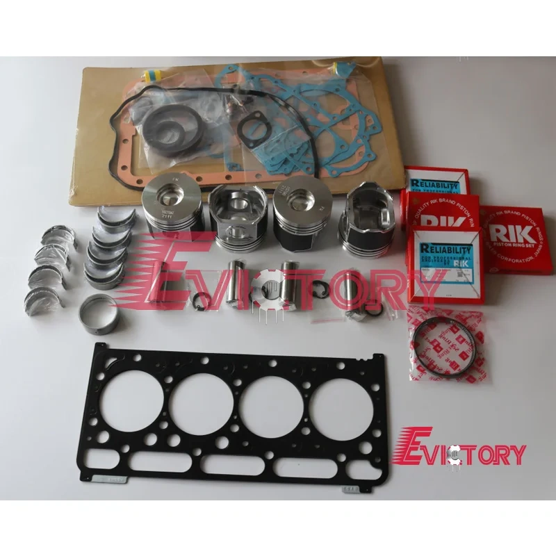 For KUBOTA V2203 V2403 engine kit piston + ring + full gasket kit + engine bearings