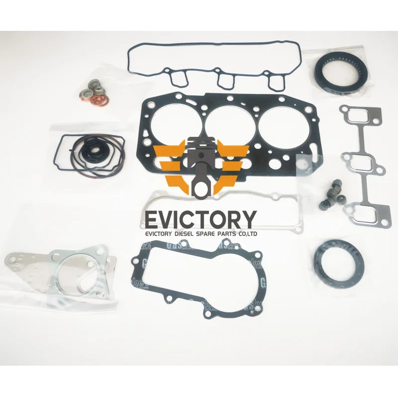 For Yanmar 3TNM72 Engine Overhaul Rebuild kit + Cylinder Head Assy Water pump