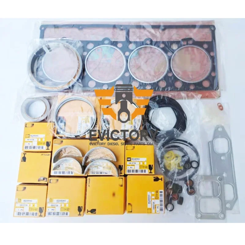 For CAT CATERPILLAR 3304DI 3304 rebuild overhaul kit gasket + piston ring + bearing