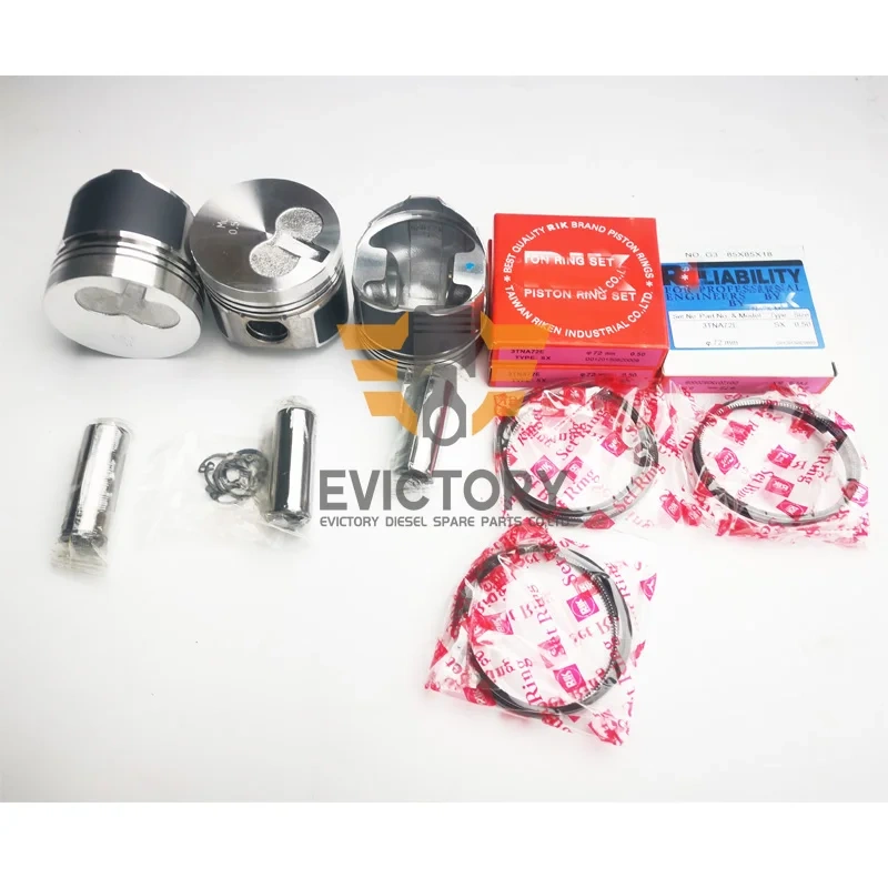 3TNA72L 3TNA72 piston + piston ring for yanmar mini excavator