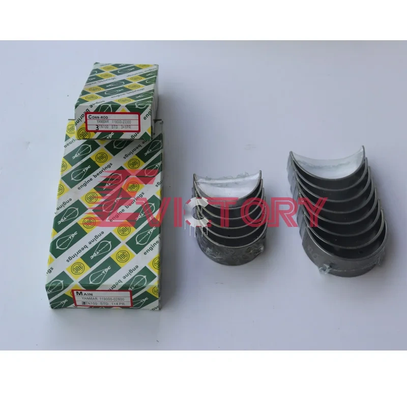For YANMAR 3TN84 3D84-3 engine crankshaft big small bearing set + 3pcs conrod