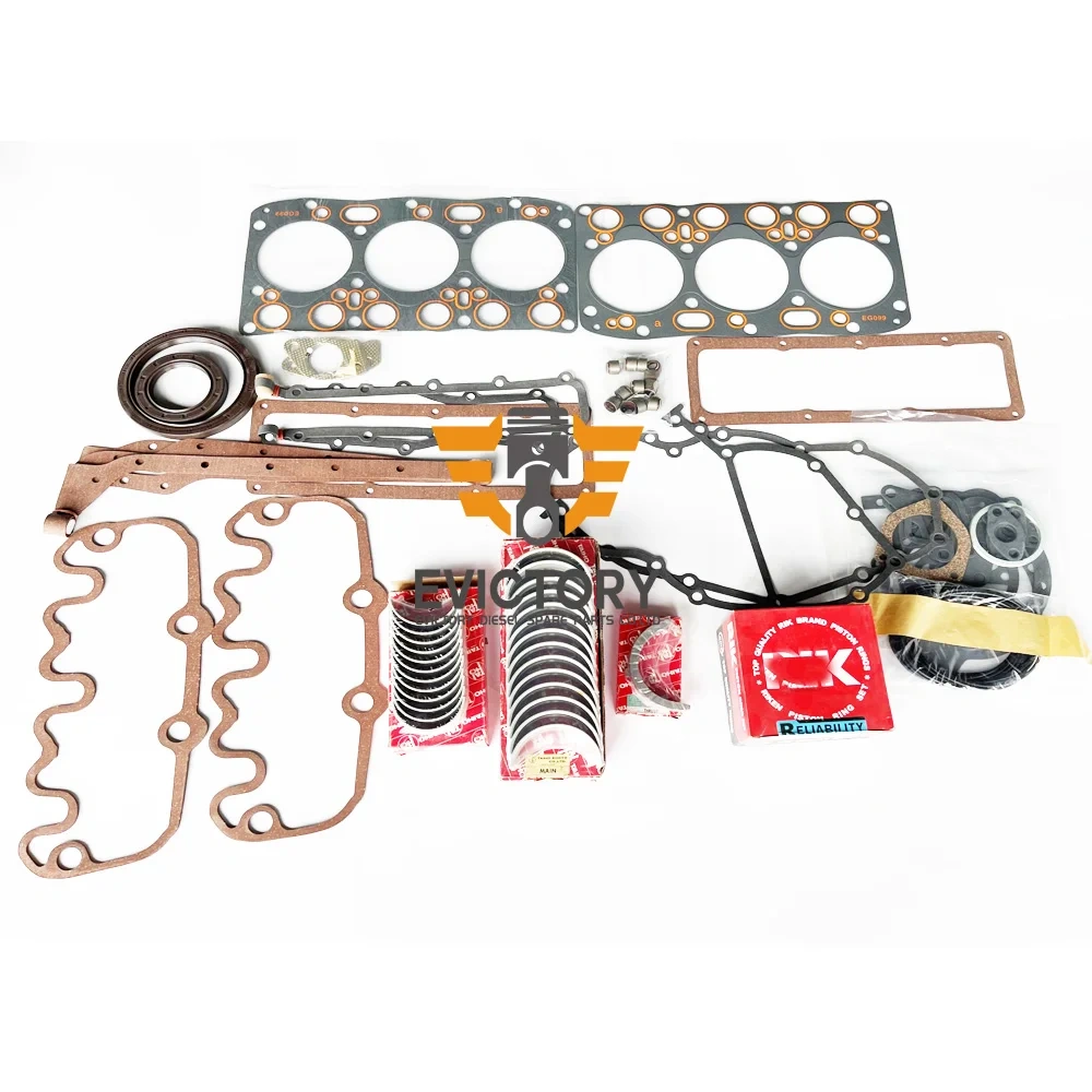 For TOYOTA 2D rebuild overhaul kit head gasket piston ring engine bearing