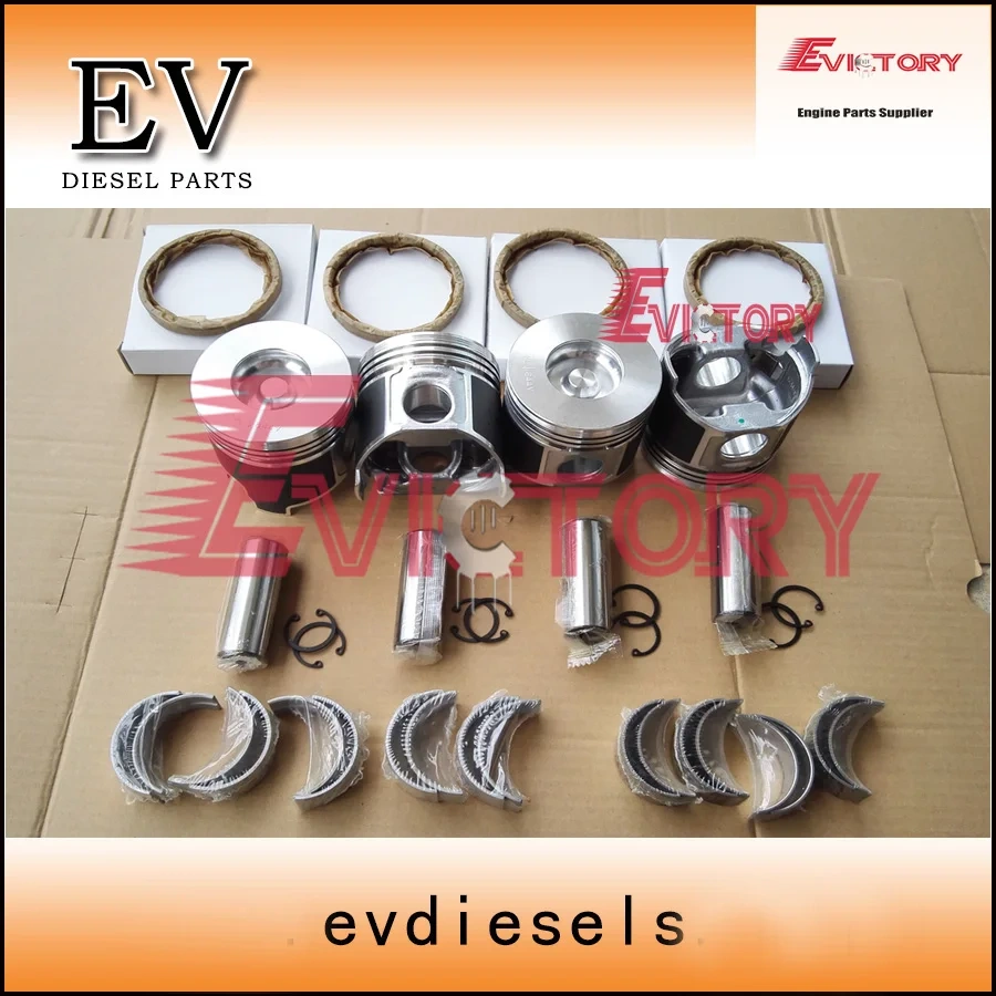 For Komatsu PC45R PC40MR excavator 4D84 4D84E 4TNE84 piston +piston ring+crankshaft bearing+con rod bearing+engine gasket kit