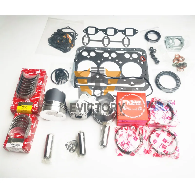 For YANMAR 3TNA72 overhaul rebuild kit + valve guide + water pump