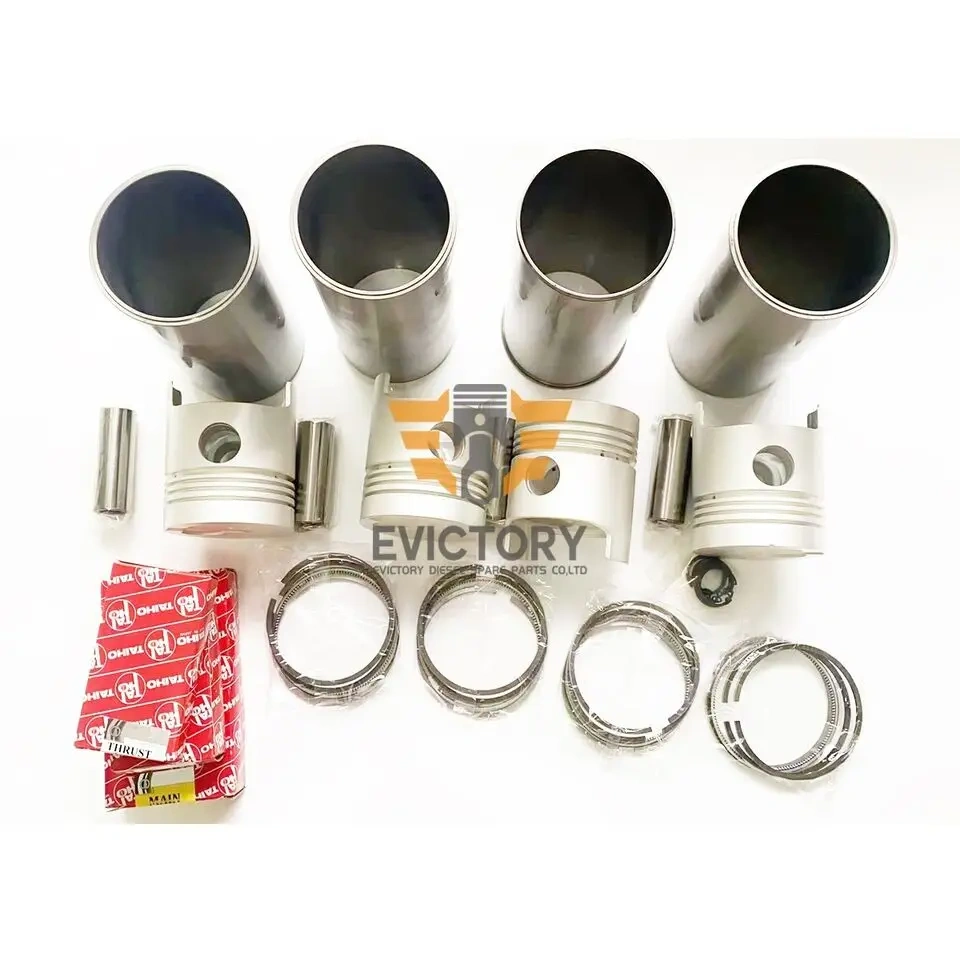 For Toyota forklift 2J Rebuild kit piston ring liner gasket bearing + valve + guide 8pcs
