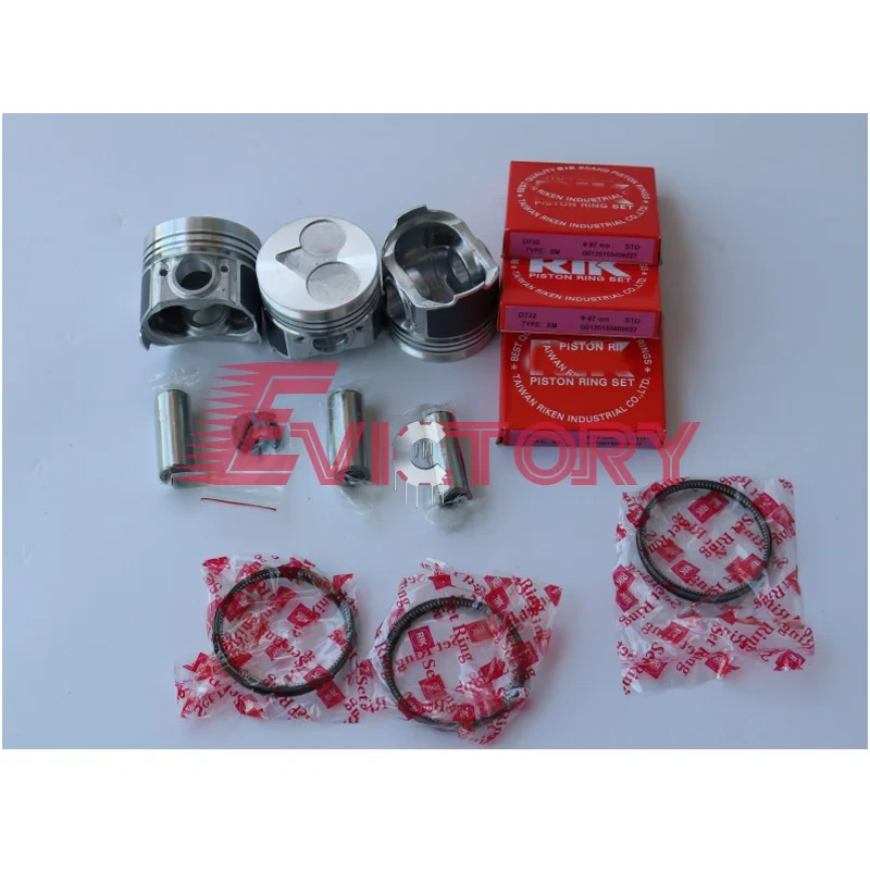 D722 Piston with Ring For Kubota engine parts Excavator Tractor piston set