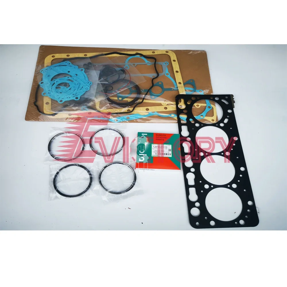 KUBOTA V3307DI V3307-T V3307 rebuild overhaul kit gasket piston ring valve