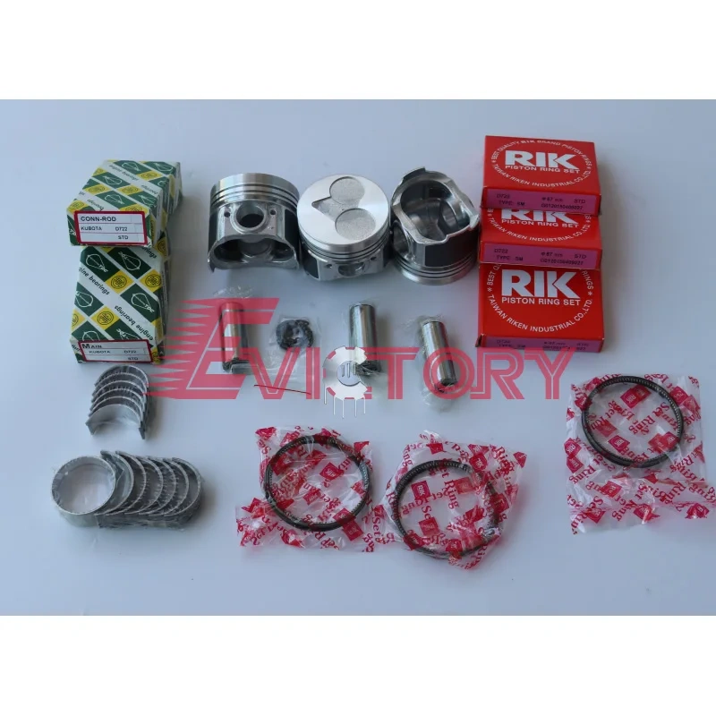 For KUBOTA D722 rebuild overhaul kit piston ring liner gasket bearing set + oil pump