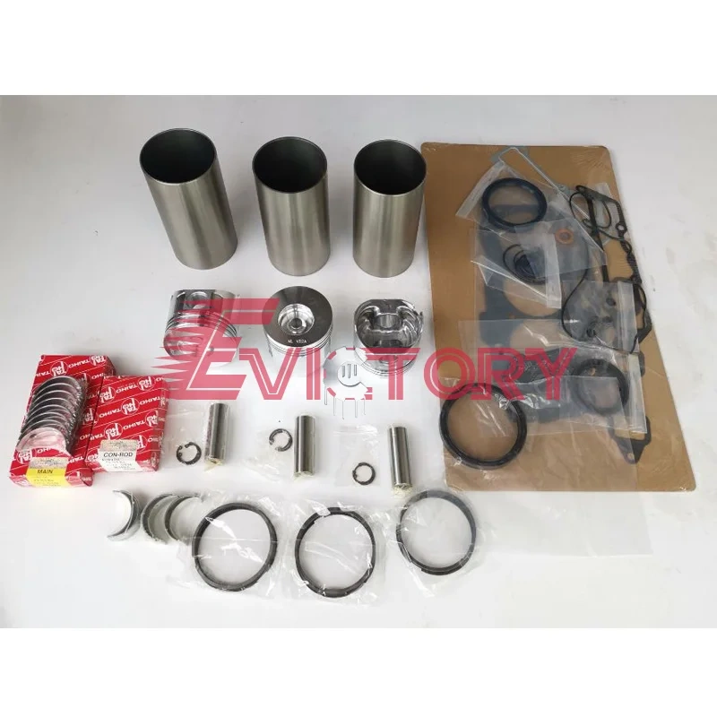 For YANMAR 3TNV82 3TNV82A overhaul rebuild kit piston ring liner gasket bearing + conrod + valve guide