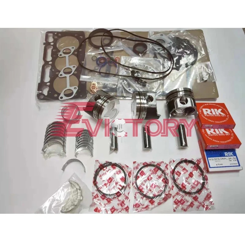 For kubota excavator D1102 overhaul rebuild kit piston + ring + bearing + gasket