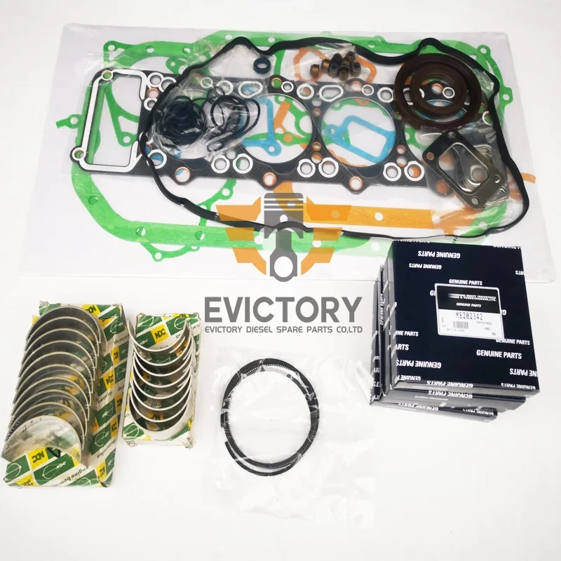 For excavator MITSUBISHI 4M40T 4M40-T overhaul rebuild kit water pump gasket piston liner