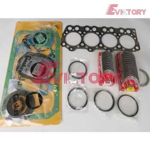 TD27T TD27 rebuild kit overhaul cylinder gasket kit + piston + ring + main conrod bearing + 8 valves
