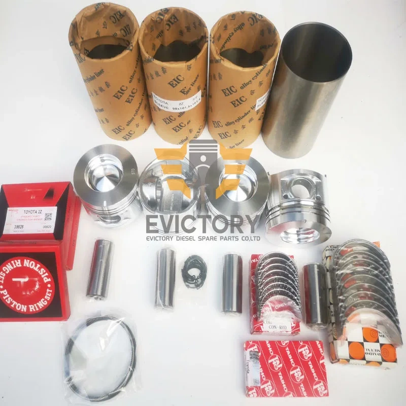 for Toyota 2Z Forklift Engine Cylinder Head Complete Rebuild Overhaul Kit Piston Ring Cylinder Liner Gasket Bearing