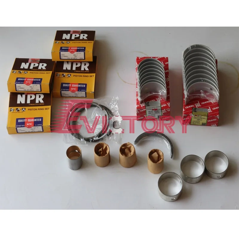 EV 4BB1T 4BB1 piston ring set +gasket kit+bearing kit for Isuzu Truck NPR