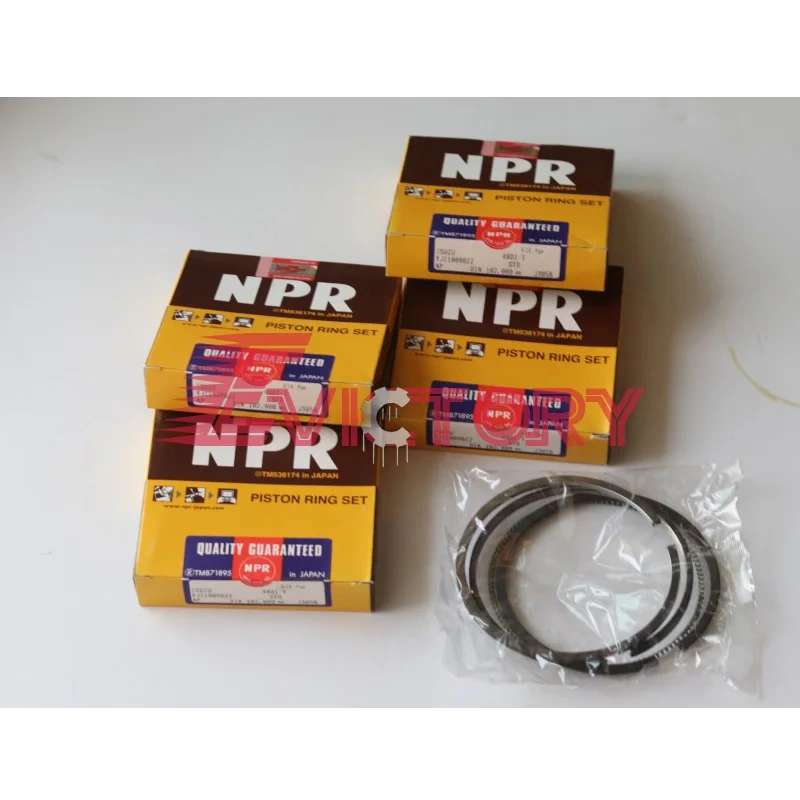 EV 4BB1T 4BB1 piston ring set +gasket kit+bearing kit for Isuzu Truck NPR