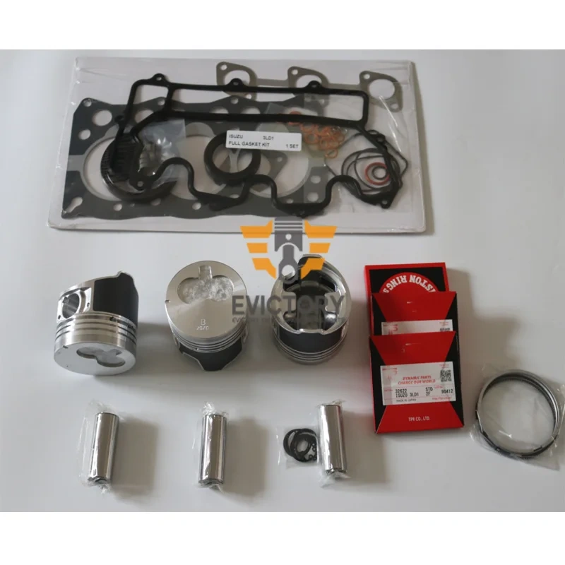 For Isuzu 3LD1 Cylinder Block + Engine Overhaul Rebuild kit piston ring gasket