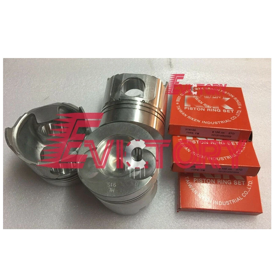 For yanmar engine 3TN100E 3TN100L 3TNE100 3TN100 piston and piston ring set