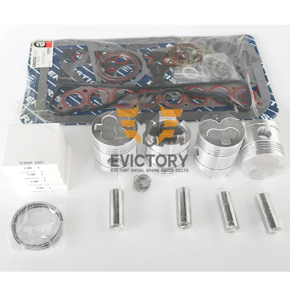 SD25 SD23 Cylinder Head valves Spring Guide seat Rebuild kit Piston + Piston Ring + Full Gasket kit Complete