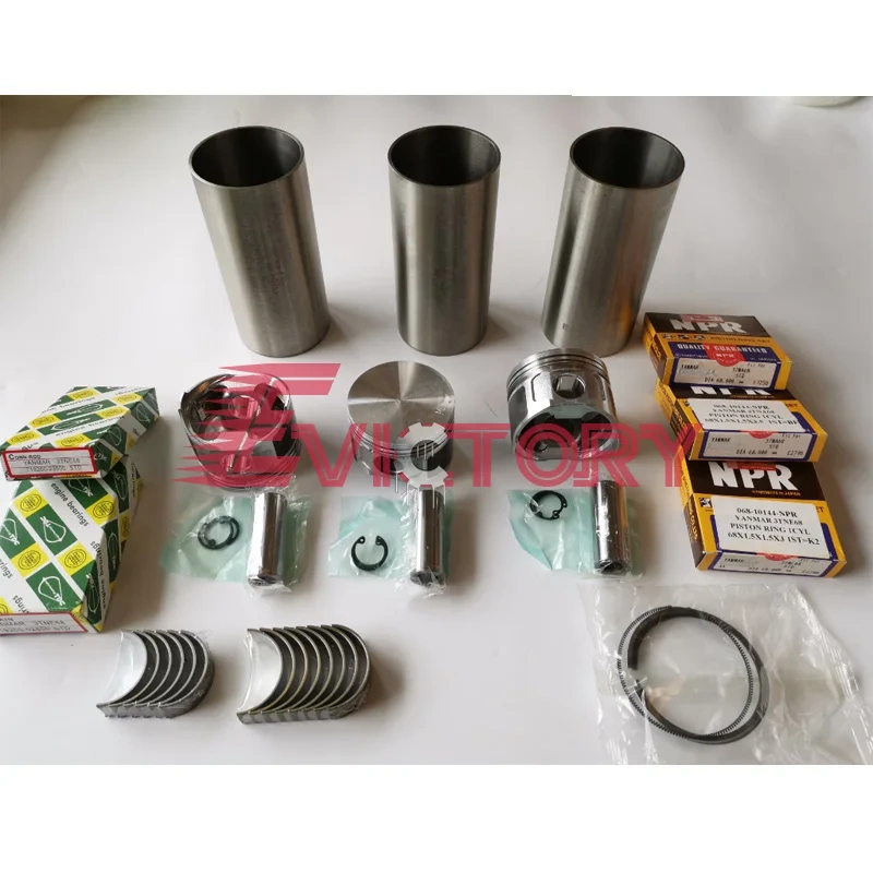 YANMAR 3TNA66 overhaul piston ring liner bearing gasket valve