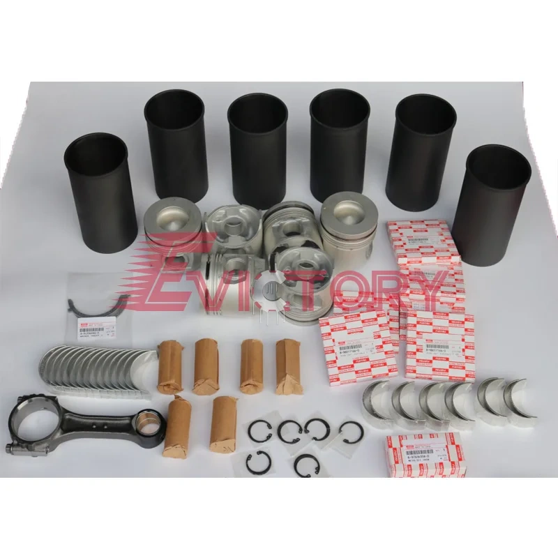 6HK1 6HK1-TC 6HK1T rebuild Kit piston ring liner gasket bearing + con rod