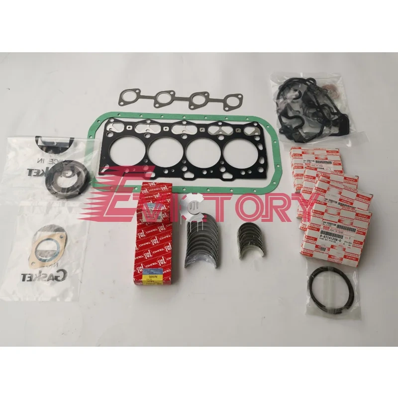 For Isuzu SK75-8 AU-4LE2X 4LE2 piston ring+full gasket kit + engine bearing