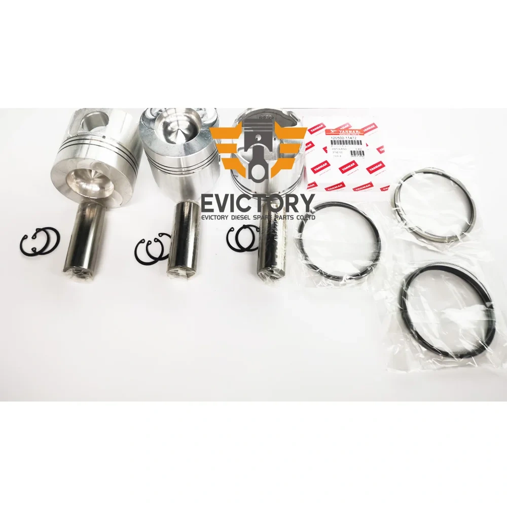 For YANMAR 3D100 3TN100 3TN100E rebuild overhaul kit piston ring connecting rod crankshaft conrod bearing set
