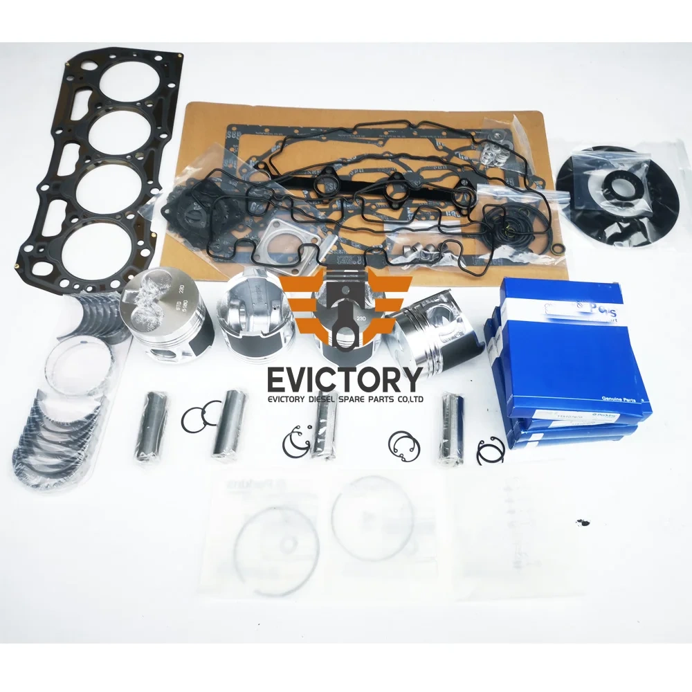 For Perkins 404D-22T 404D-22 rebuild overhaul kit bearing piston gasket + 1pc crankshaft + 4PCS conrod