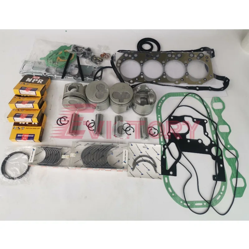 For Isuzu 4JG2-T 4JG2 4JG2T rebuild kit overhaul gasket + piston + ring bearing