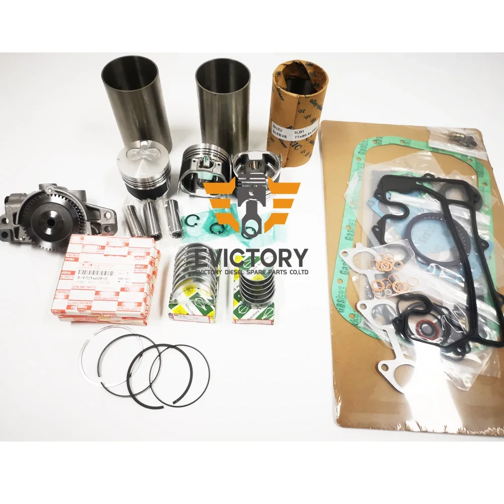 For ISUZU 3LB1 rebuild overhaul kit piston ring liner gasket bearing + oil pump
