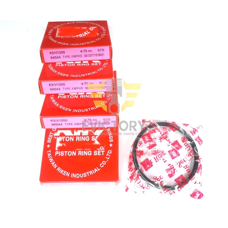 For KUBOTA V1200 rebuild kit piston ring + full gasket kit excavator engne parts