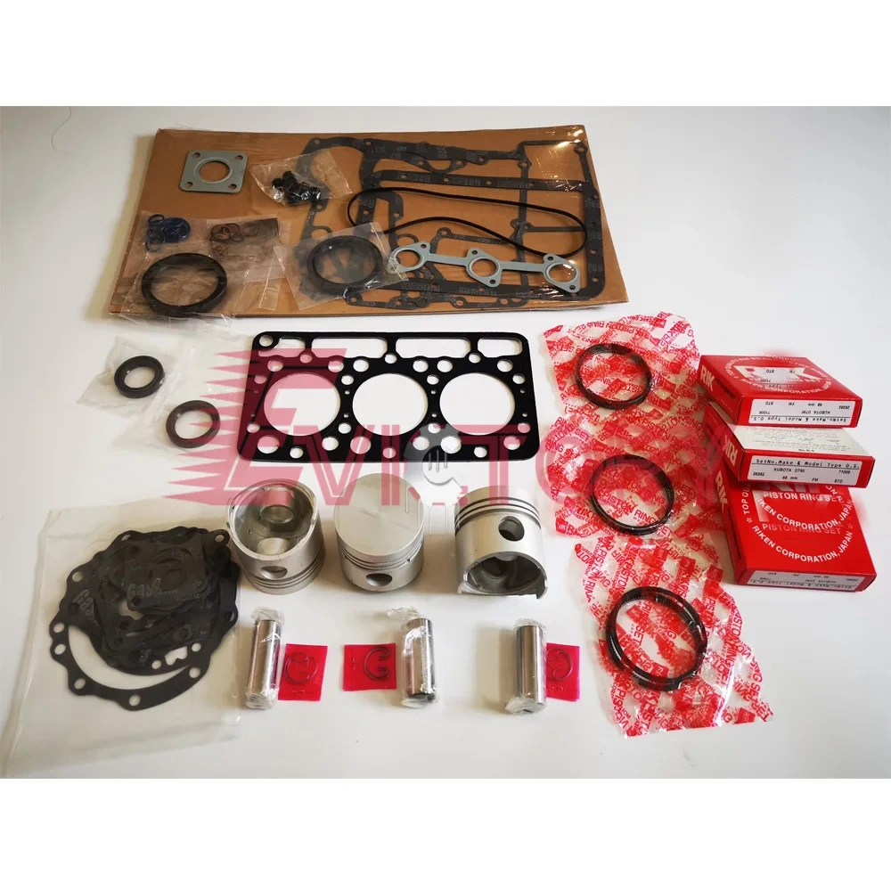 Kubota D782 engine overhaul kit piston ring gasket bearing valve water pump