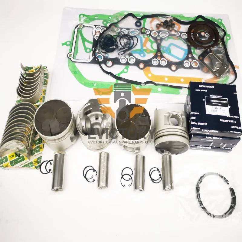 For MITSUBISHI PAJERO TRITON 4M40 4M40T overhaul rebuild kit + valves+ guides