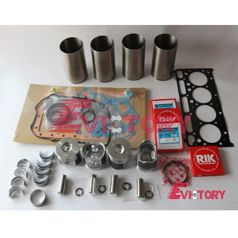 For KUBOTA V2203 V2403 rebuild overhaul it piston ring liner gasket bearing + water oil pump + valve guide seat
