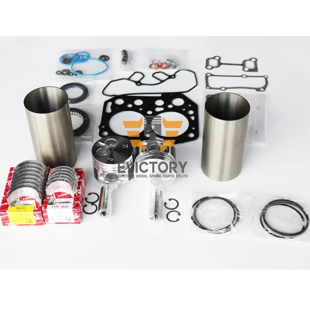 For YANMAR truck engine kit 2TNE68 piston ring cylinder liner full gasket kit overhaul bearing + water pump