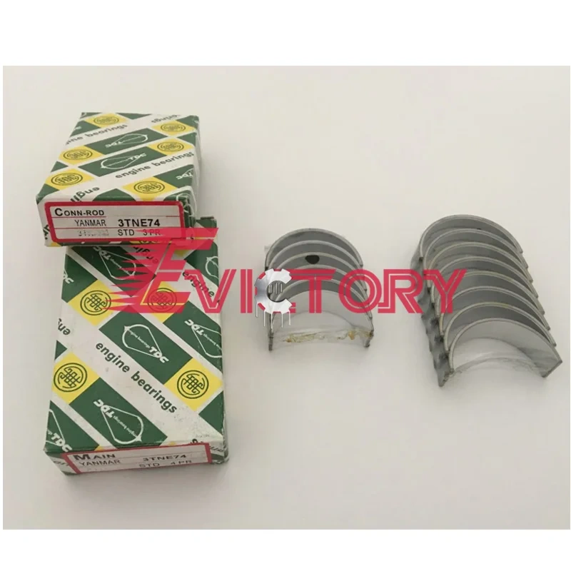 3TNE74 3D74E 3TN74E crankshaft main bearing conrod small bearing for yanmar parts Mini Excavator engine bearing