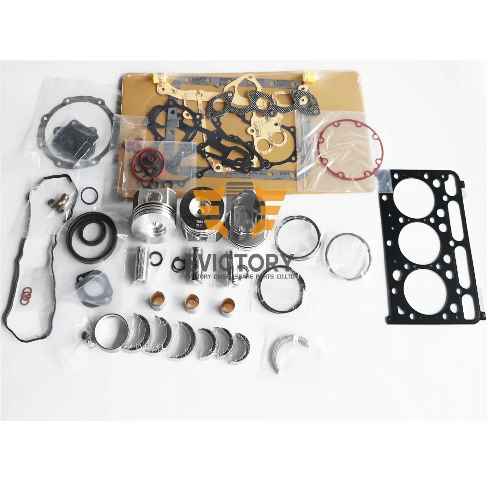 For KUBOTA D1803 overhaul kit piston ring valve guide engine bearing full gasket kit
