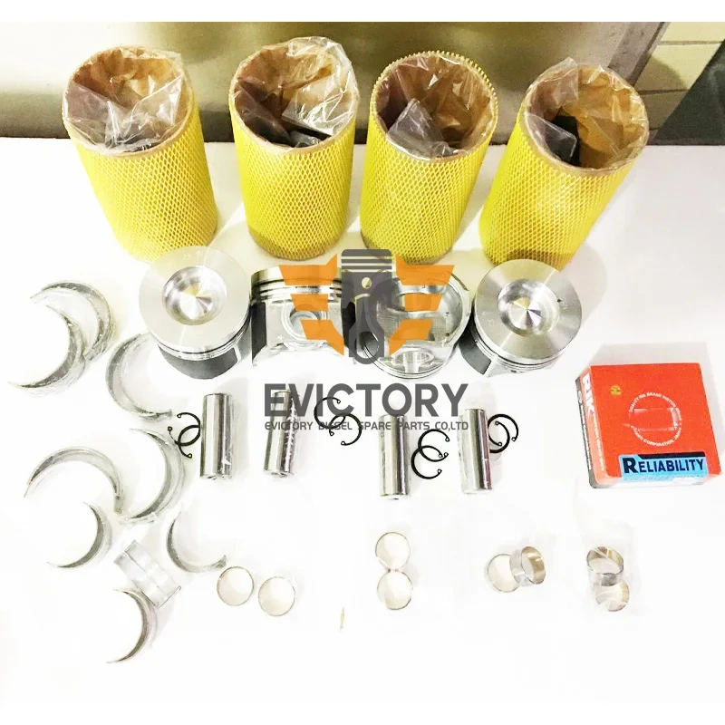 For KUBOTA V3800 overhaul rebuild kit piston ring liner gasket bearing + water pump