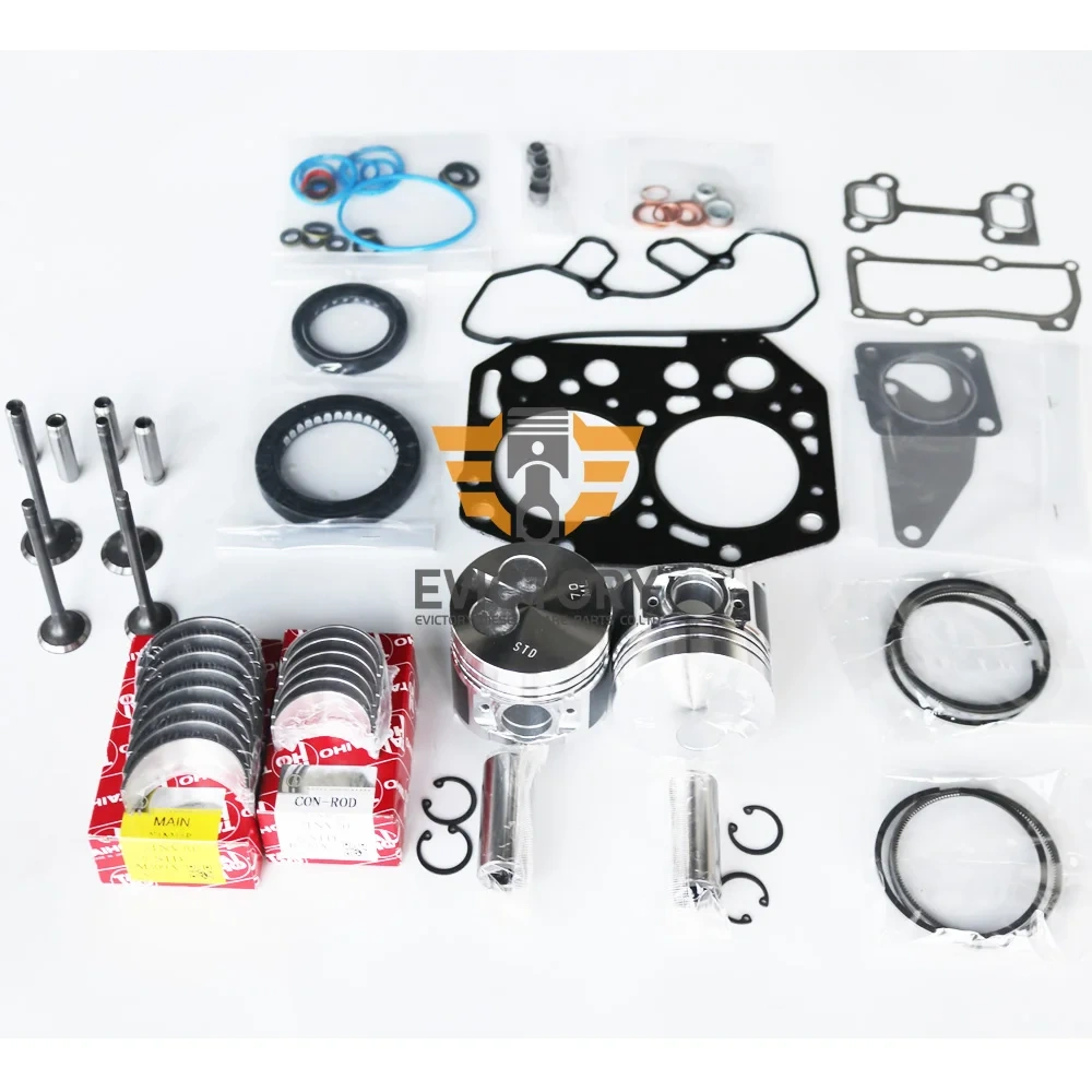 For YANMAR 2T70E 2TNV70 rebuild kit valve guide piston ring liner gasket bearing