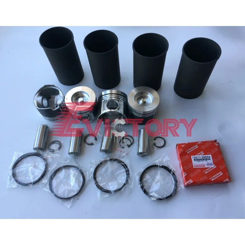 For Hino 300 Truck N04C N04CT piston + ring cylinder liner gasket kit