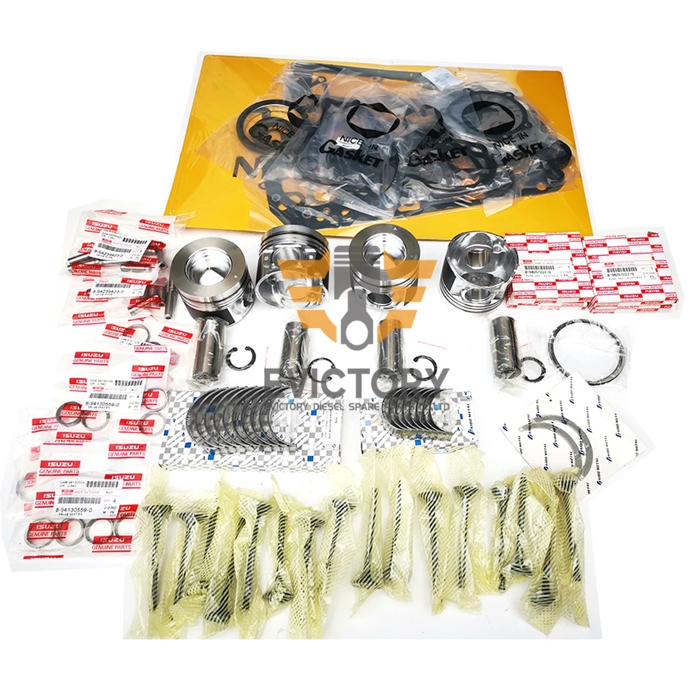 For Isuzu 4JJ1 Engine Overhaul Rebuild Kit Water oil pump valve con rod