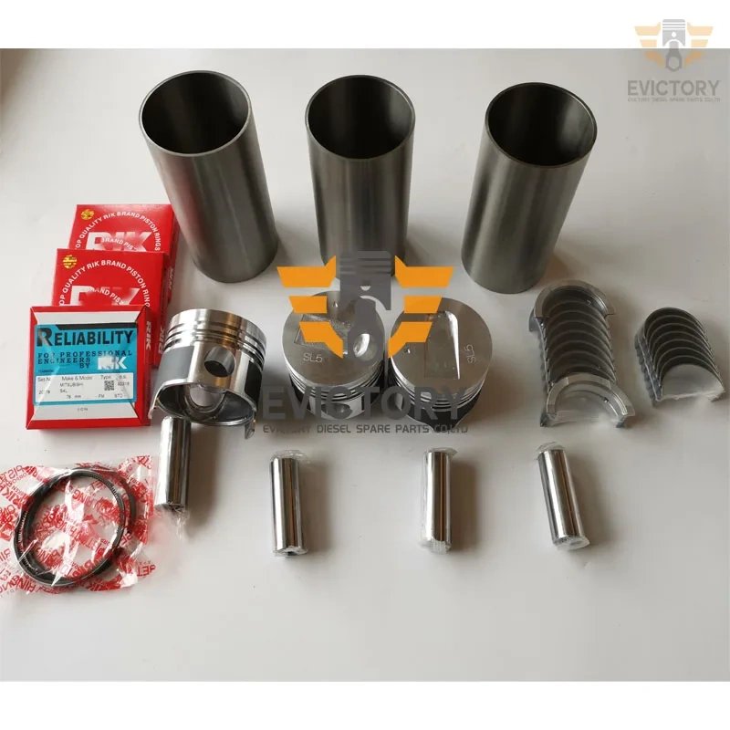 For MITSUBISHI S3L-2 S3L2 crankshaft + rebuild kit main small bearing overhaul gasket kit piston cylinder liner set