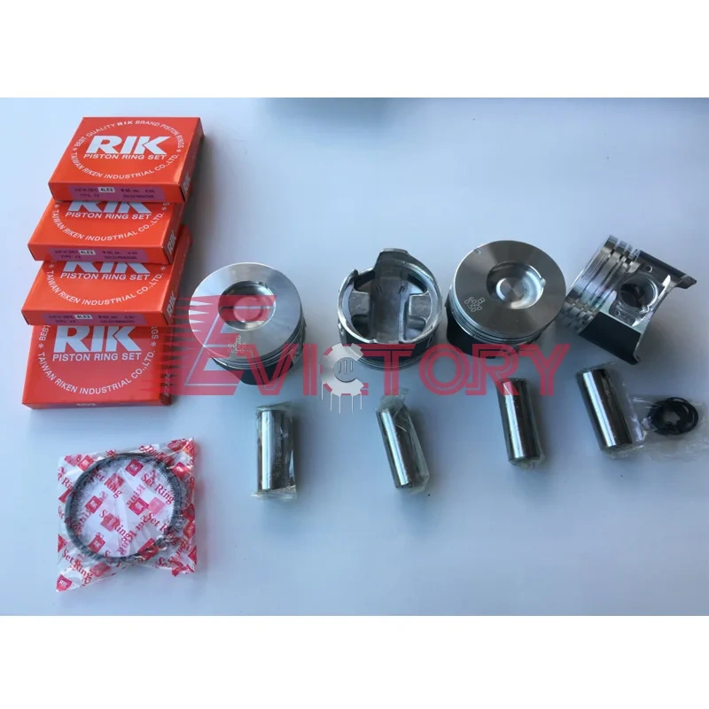 For Isuzu 4LE2 rebuild kit piston & ring oversize 030 0.50mm 050 + gasket kit