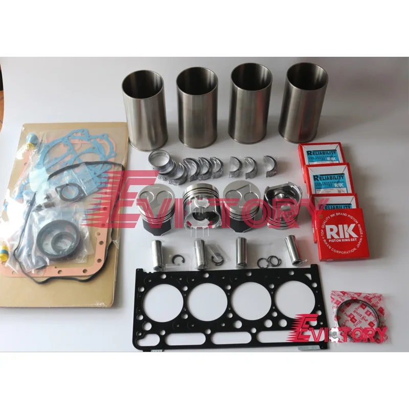 For KUBOTA V2203E V2203 rebuild kit piston ring liner sleeve valves cylinder gasket set main conrod bearing