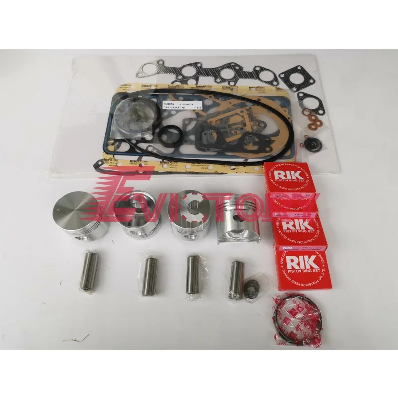 For Kubota V1902 engine overhaul kit piston + piston ring full gasket