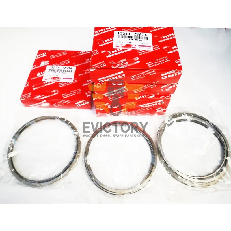 For HINO J07E J07E-T J07ET engine rebuild kit piston ring cylinder head gasket bearing valve
