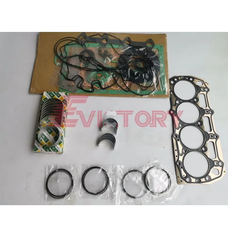 Evictory- For Shibaura N844L N844T N844 engine overhaul kit +gasket+ bearing + ring