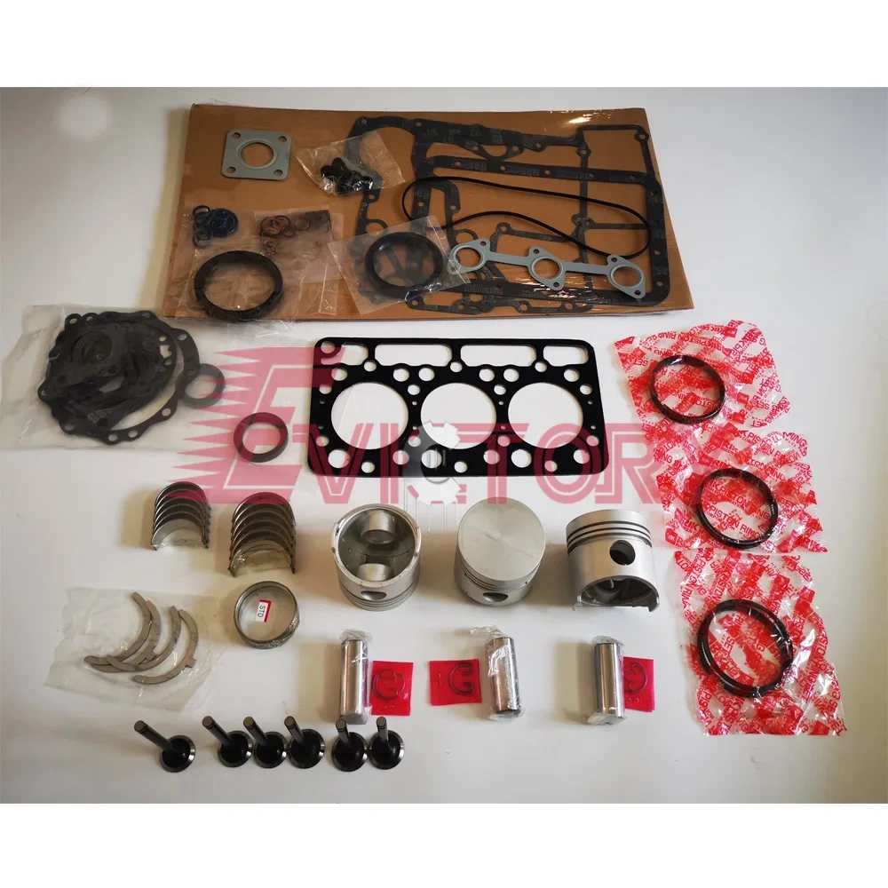 Kubota D782 engine overhaul kit piston ring gasket bearing valve water pump