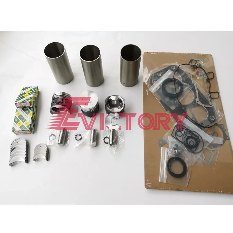 For YANMAR 3TNV70 overhaul rebuild kit valve guide seat piston ring cylinder liner gasket bearing set