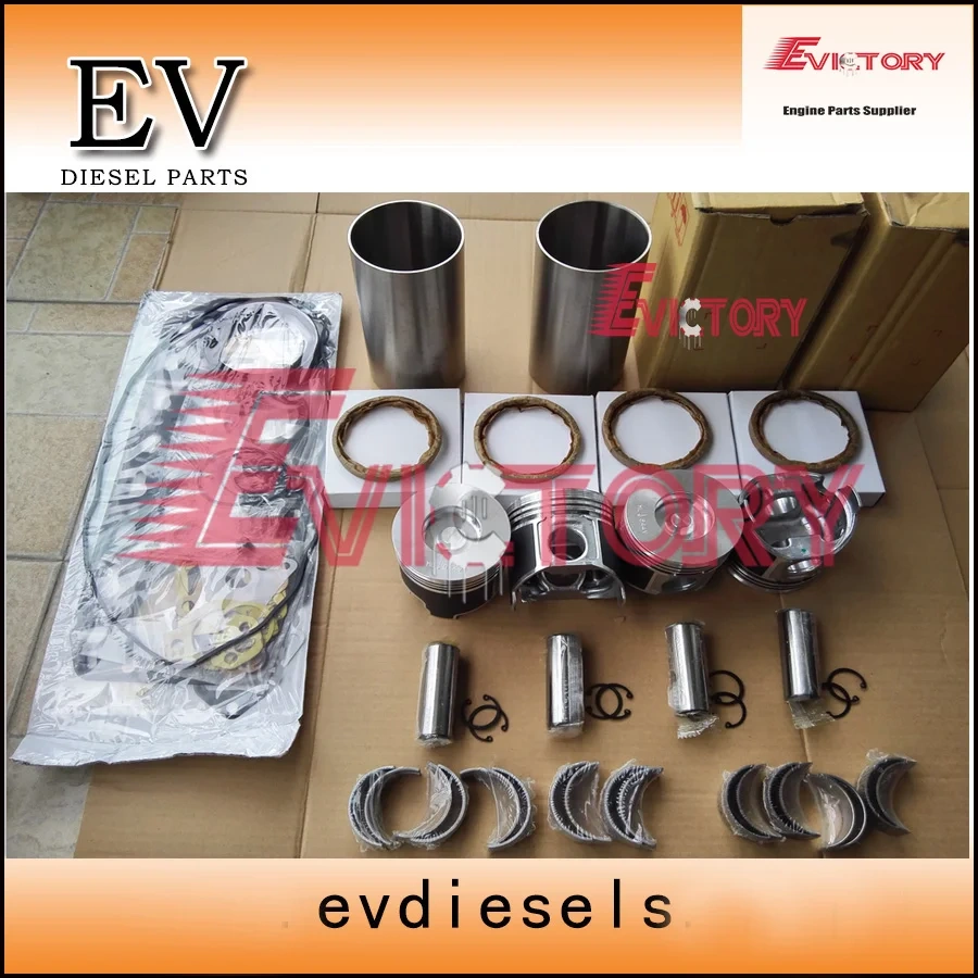 For Yanmar VIO20-1 engine overhaul kit 4TNV88 4TNV88T piston+ring+liner+bearing+gasket+Valve guide seat